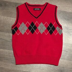 Kids' Red Argyle Sweater Vest